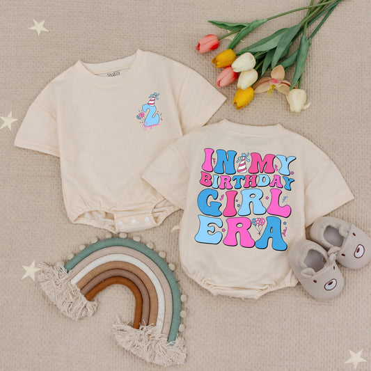 Birthday Girl Era Personalized Romper, Retro 2nd Birthday Outfit, Playful Baby Romper, Custom Birthday Toddler Shirt, Cake Smash Outfit, Fun Gift (139 chars)