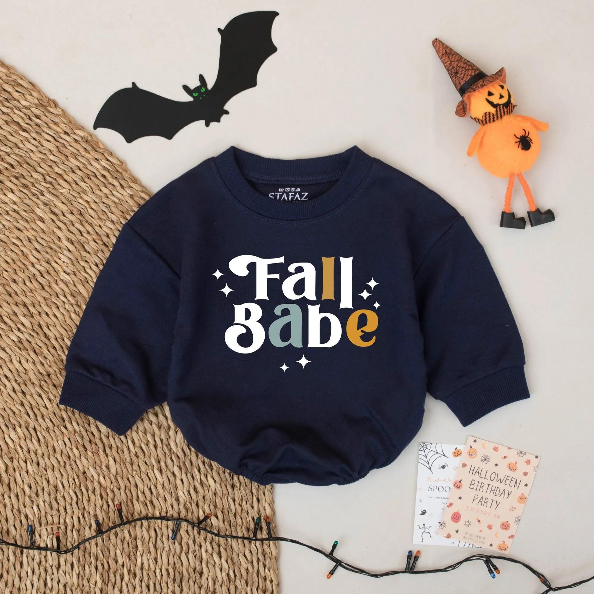 Fall Babe Retro Romper Cute Vintage Autumn Baby Girl Bodysuit Cozy Halloween Season Outfit for Infant