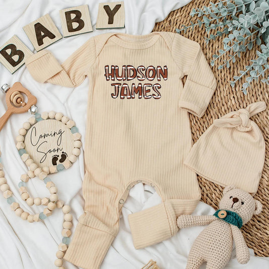 Personalized Name Football Baby Bodysuit Game Day Outfit Football Season Romper Newborn Baby Shower Gift for Sporty Little Ones