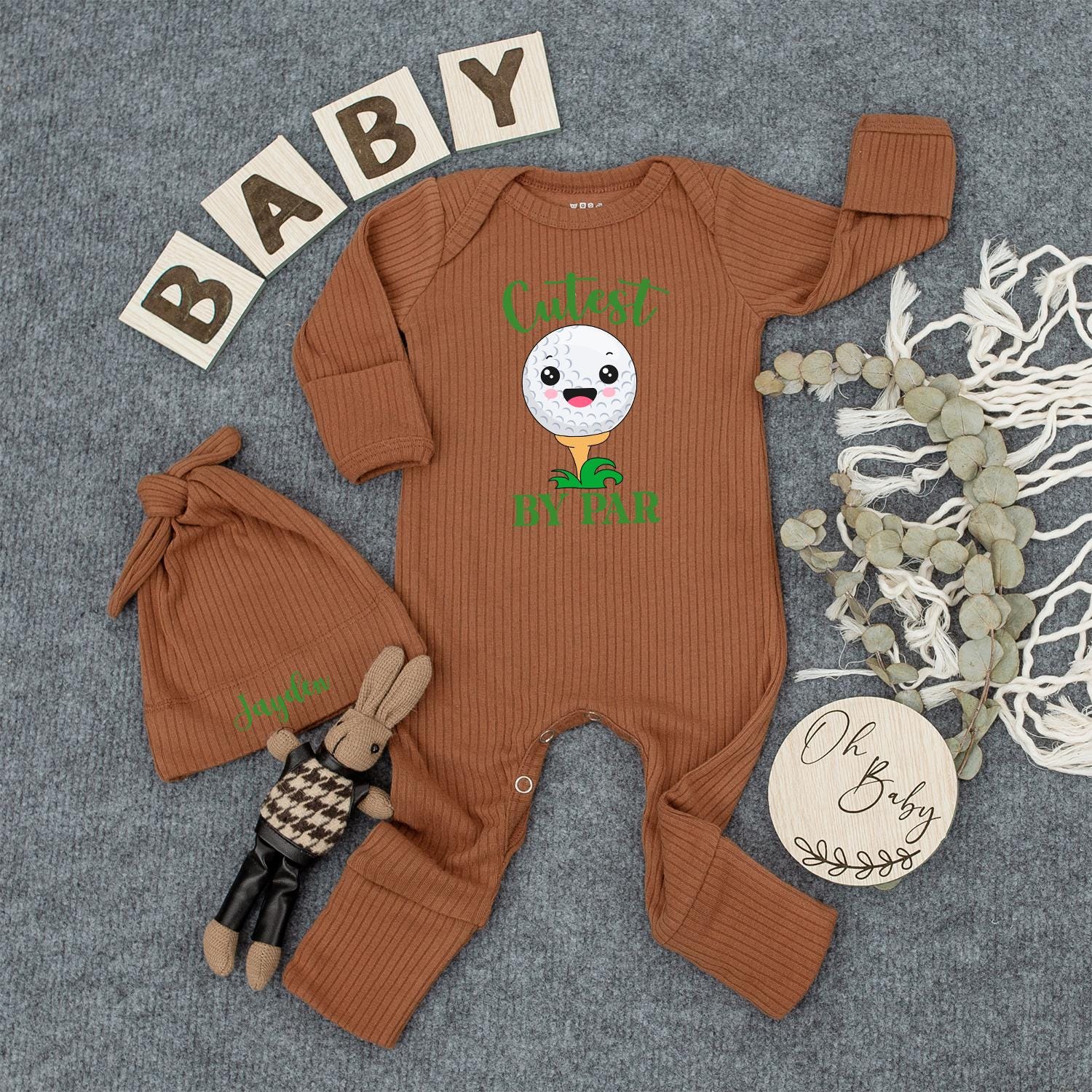Cutest By Par Golf Baby Bodysuit Funny Golf Theme Baby Outfit Baby Shower Gift for Golfer Parents Father’s Day Newborn Gift Idea