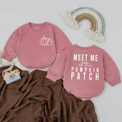 Meet Me at the Pumpkin Patch Bubble Romper Adorable Fall Baby Outfit Little Pumpkin Clothes First Thanksgiving Gift