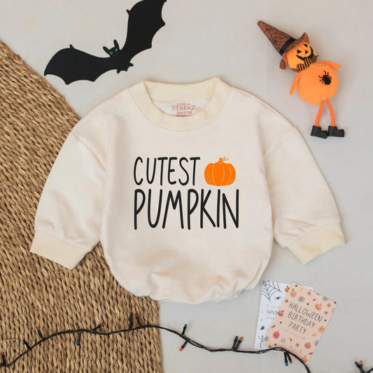 Cutest Pumpkin Baby Romper Orange Pumpkin Halloween Outfit for Baby Girl or Boy Fall Autumn Shower Gift Soft Cotton Newborn Costume