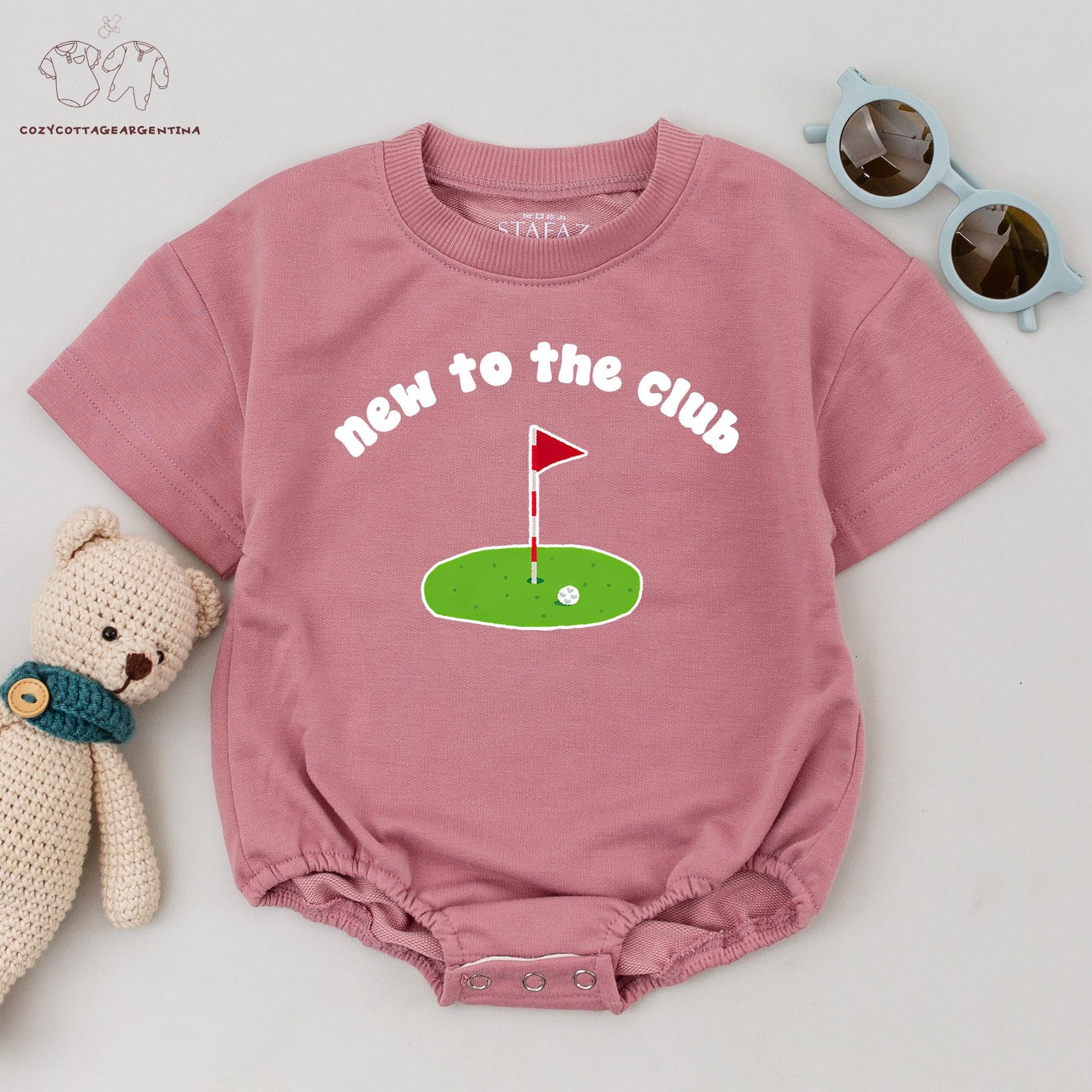 New To The Club Golf Baby Romper: Future Golfing Buddy Bodysuit for Daddy's Little Dude, Golf Birthday Outfit, Funny Baby Clothes & Shower Gift (139)