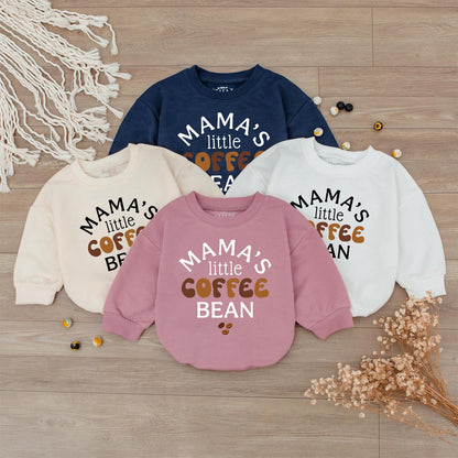 Mama's Little Coffee Bean Romper Baby Toddler Coffee Lover Outfit Long Sleeve Newborn Gift