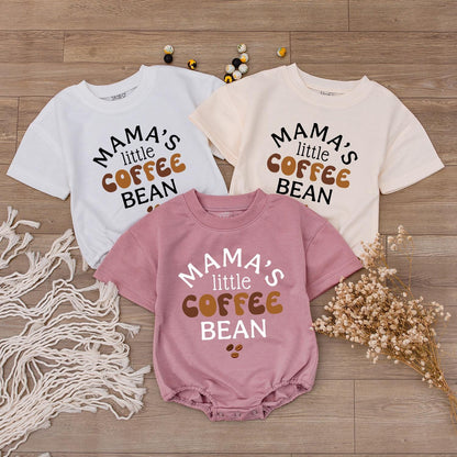 Mama's Little Coffee Bean Romper Baby Toddler Coffee Lover Outfit Long Sleeve Newborn Gift