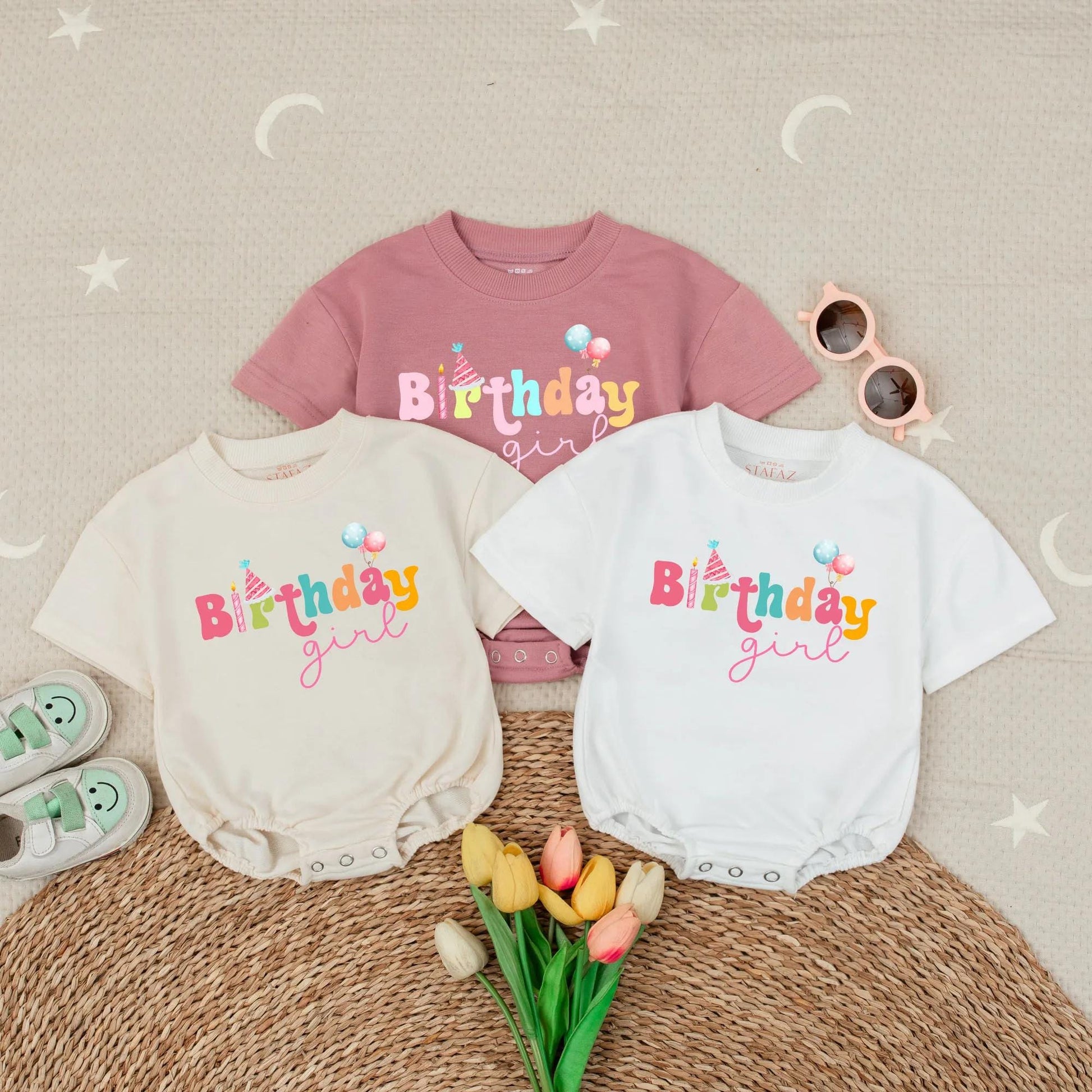 Personalized Olivia First Birthday Girl Shirt Pink Bow Cake Balloon One Year Old Party Outfit Toddler Baby Celebration Gift Cute Whimsical Tee