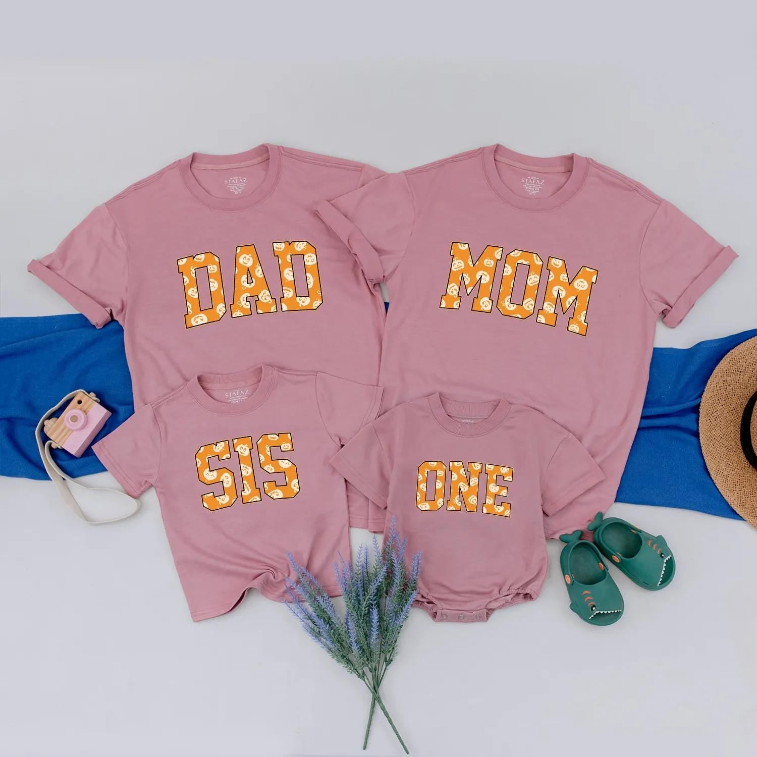 Matching Pumpkin Family 1st Birthday Shirts - Halloween Party Outfits for Baby & Toddler Girl - Fall Matching Shirts, One Year Old Gift