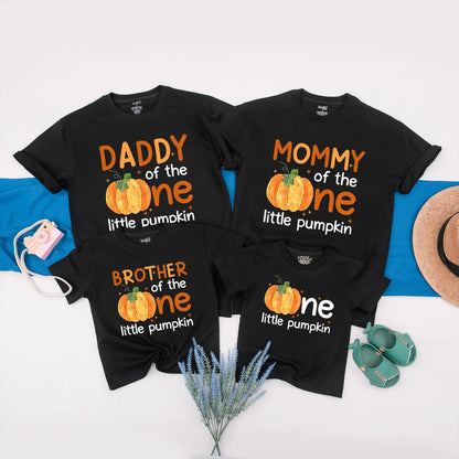 Matching Family Pumpkin Birthday Shirts: Daddy, Mommy, Sister, & Little Pumpkin Fall 1st Birthday Outfits