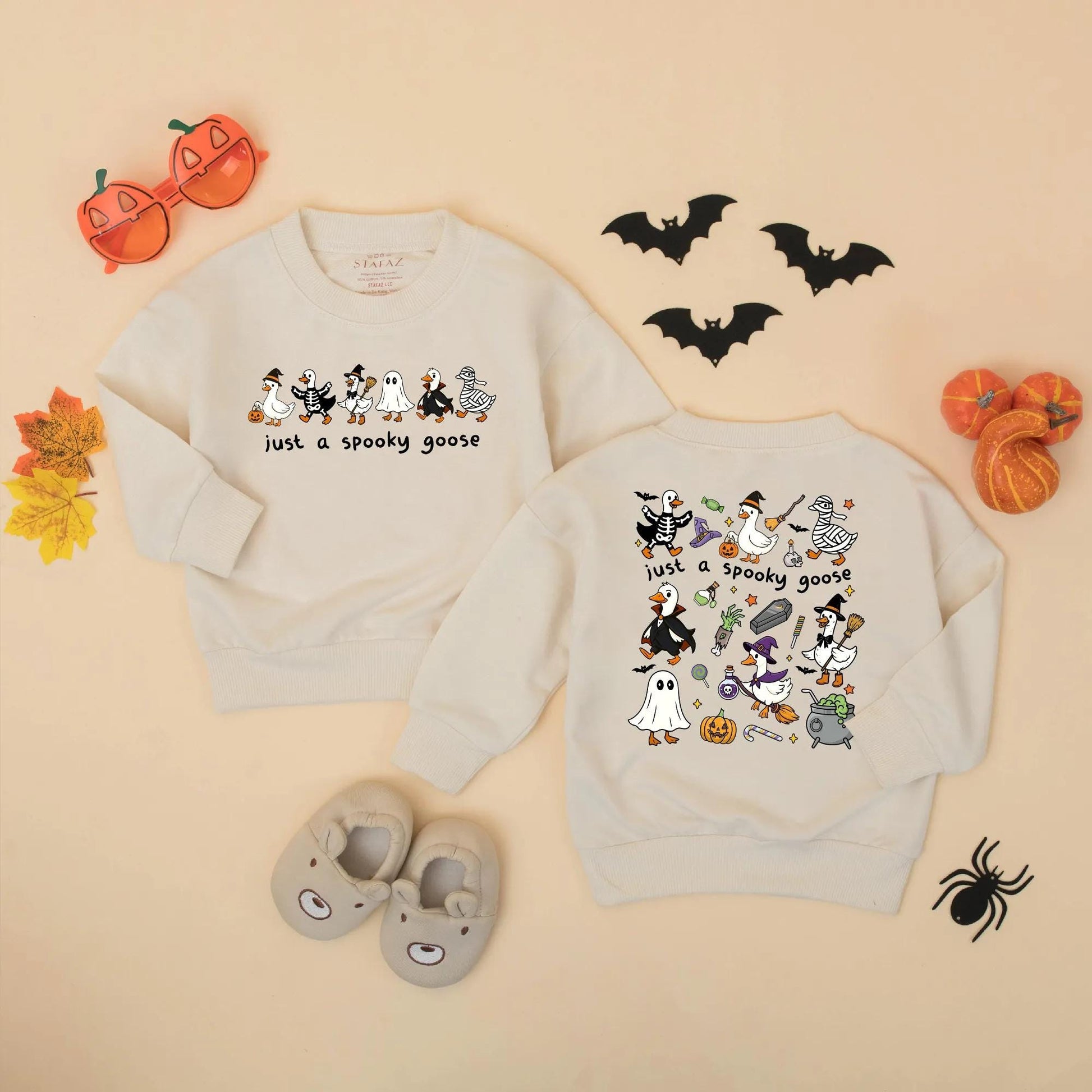 Just a Spooky Goose Baby Romper Funny Halloween Outfit Toddler Sweatshirt Fall Baby Clothes Cozy Halloween Gift