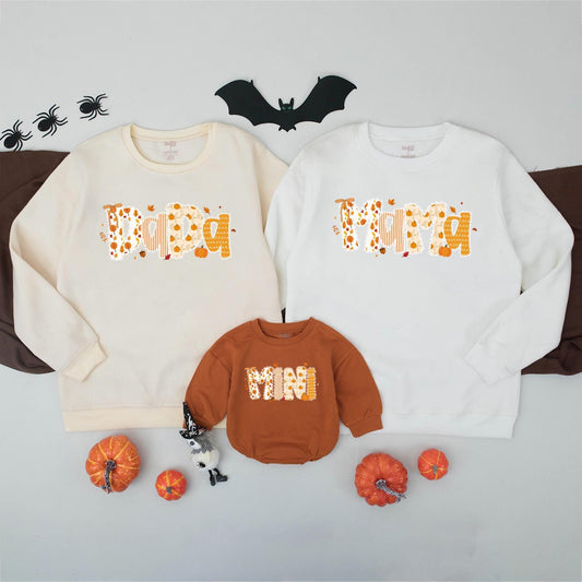 Retro Fall Family Matching Sweatshirts: Mama, Mimi & Boo! Vintage Pumpkin Outfit, Autumn Vibes, Thanksgiving Shirt - Comfy & Playful Pumpkin Season Style