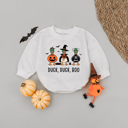 Duck Duck Boo Halloween Baby Romper, Cute Pumpkin Ghost Outfit, Fall Infant Bodysuit, Funny Trick or Treat Costume, 1st Halloween Shower Gift, Unisex 138