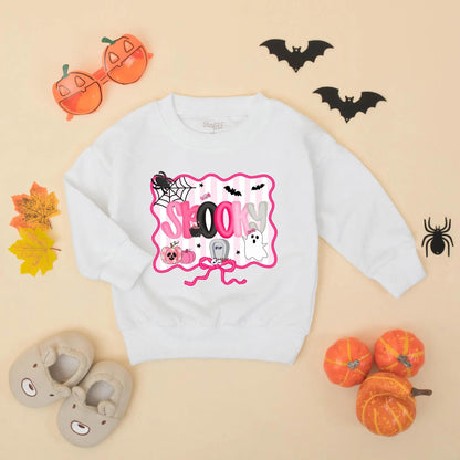 Pink Spooky Halloween Baby Girl Romper, Bubble Bodysuit with Spider Web, Bats & Pumpkins, Cute First Halloween Gift for Toddler