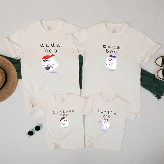 Boo Family Matching Shirts: Ghost Halloween Outfits for Mom, Dad & Kids - Spooky Fall Family Tees