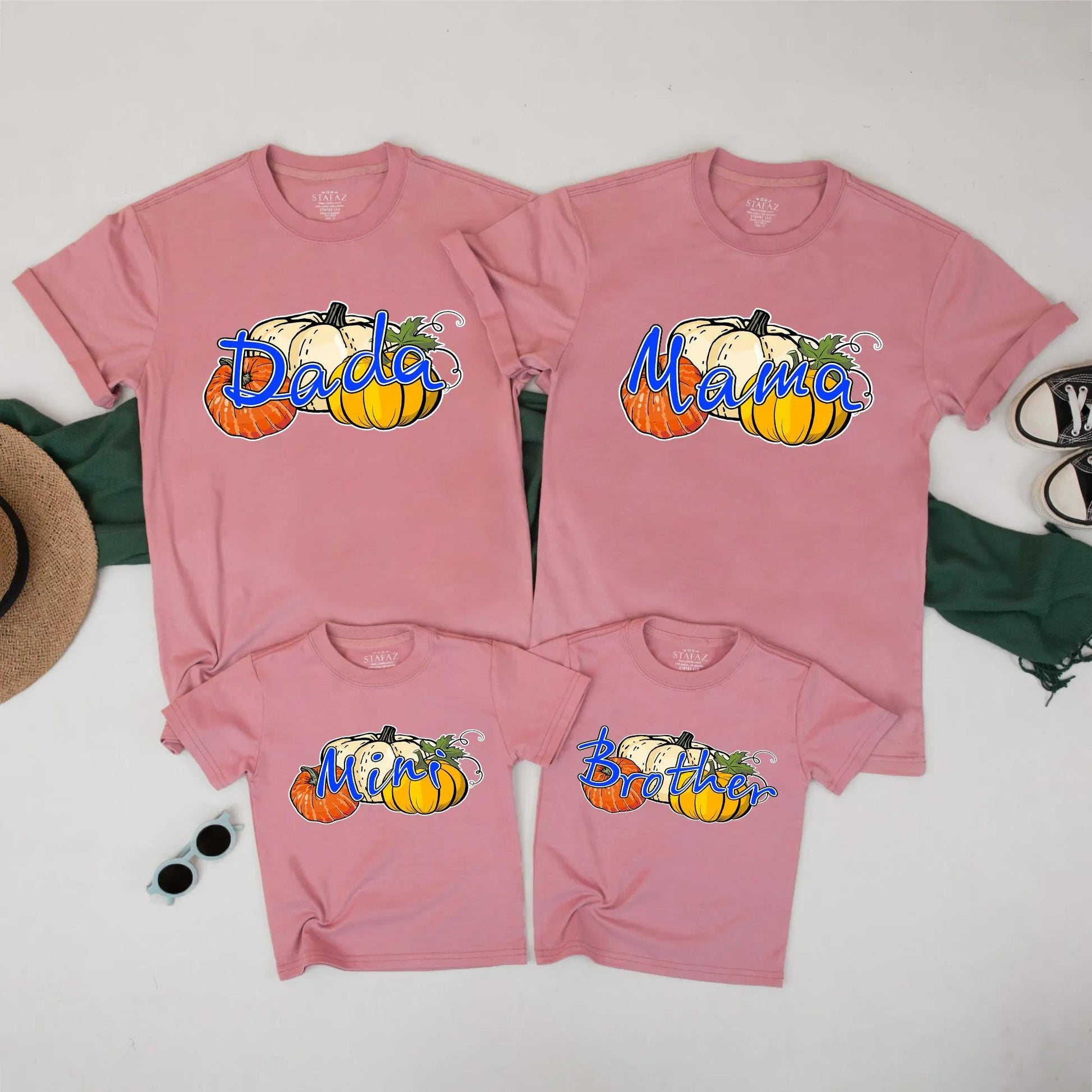 Cute Pumpkin Family Matching Shirts Mama Dada Mini Brother Fall Halloween Outfits