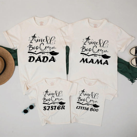 Matching Halloween Boo Crew T Shirts for Family Dad Mom Kids Baby Cute Spooky Fall Outfit Idea