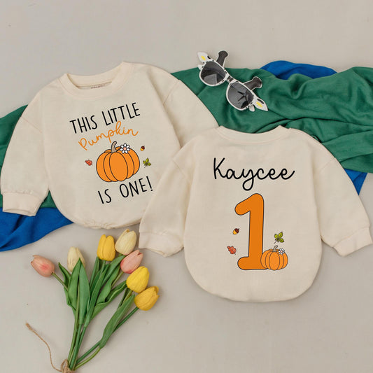 Personalized Pumpkin Romper: My 1st Thanksgiving Outfit, Fall Baby Shower Gift, Custom Name, Little Pumpkin Outfit, Infant Girl Autumn Clothes (138 chars)