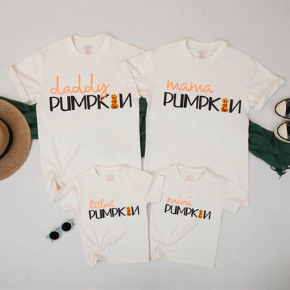Matching Pumpkin Family Halloween Shirts Cute Fall TShirt Set for Dad Mom Kids Baby Personalized Pumpkin Outfit for Halloween Celebrations