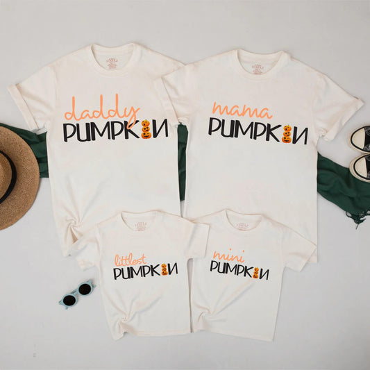 Matching Pumpkin Family Halloween Shirts Cute Fall TShirt Set for Dad Mom Kids Baby Personalized Pumpkin Outfit for Halloween Celebrations