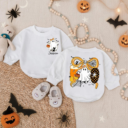 Baby Girl's Spooky Boo Halloween Romper, Custom Jessica Ghost Outfit, My First Halloween Costume, Cute & Spooky Infant Fall Clothes