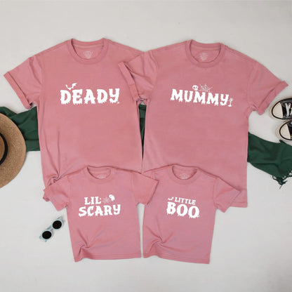Matching Family Halloween Shirts: Spooky Cute Mummy, Ghost, & Deady Tees for a Fun Group Costume - Lil' Boo Graphic Outfits for Toddler & Baby (Cotton)