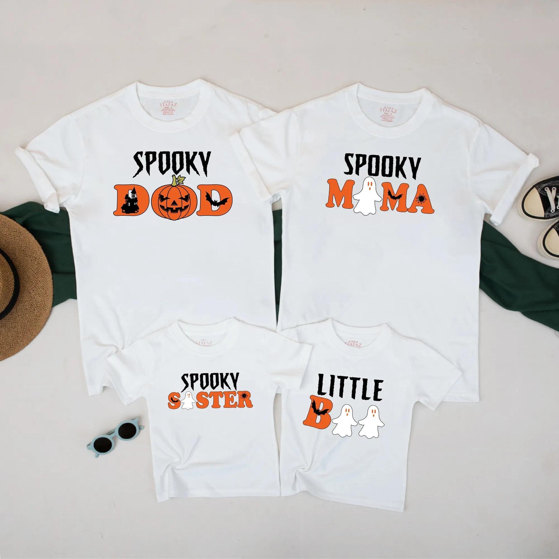 Spooky Family Halloween Matching Shirts – Cute Ghost & Pumpkin Tees for Mom Dad Sister Baby – Fall Outfit