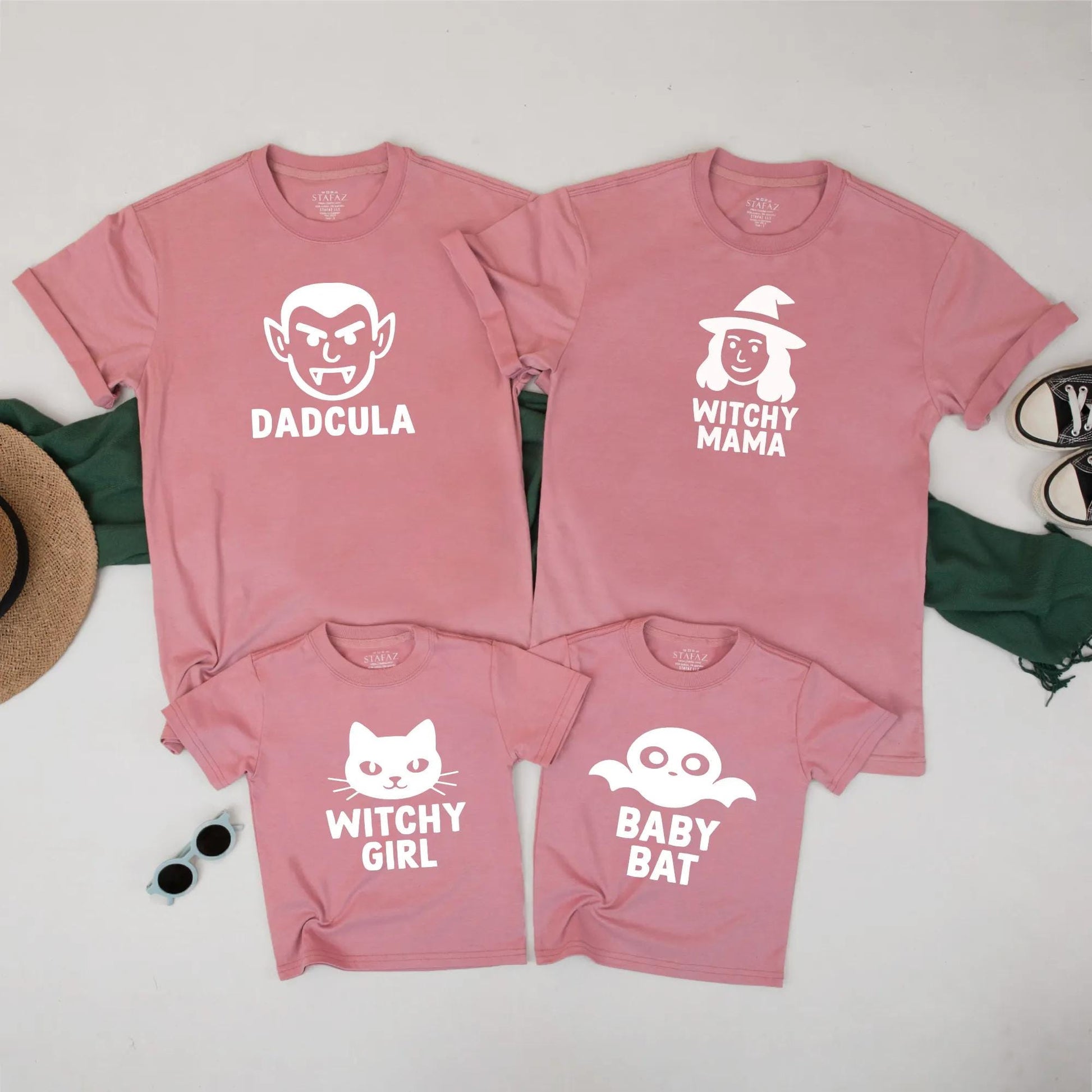 Dadcula Mummy Witchy Girl Baby Bat Matching Halloween Shirts Spooky Family TShirt Cute Fall Outfit Idea