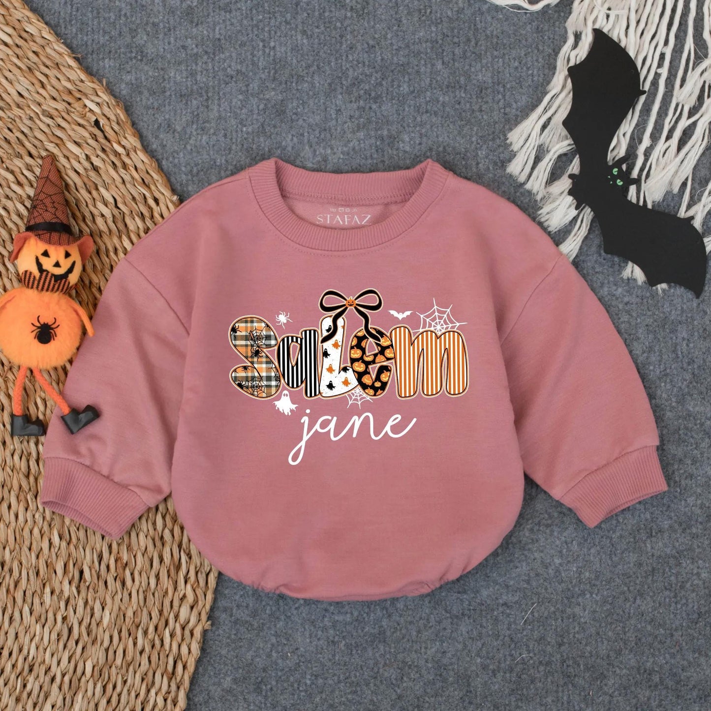 Spooky Girl Bubble Romper Halloween Baby Girl Boo Outfit Toddler Trick or Treat Fall Season Costume Infant Cute Clothes