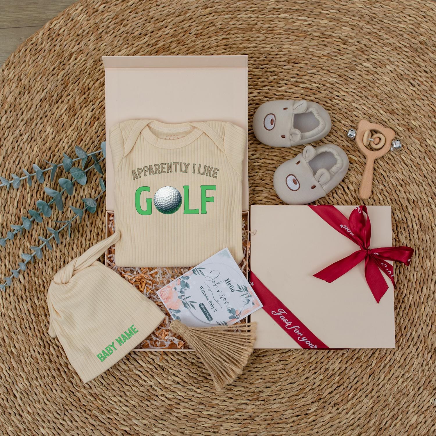 Apparently I Like Golf Baby Bodysuit Funny Newborn Outfit Golf Gift Personalized Coming Home Clothes