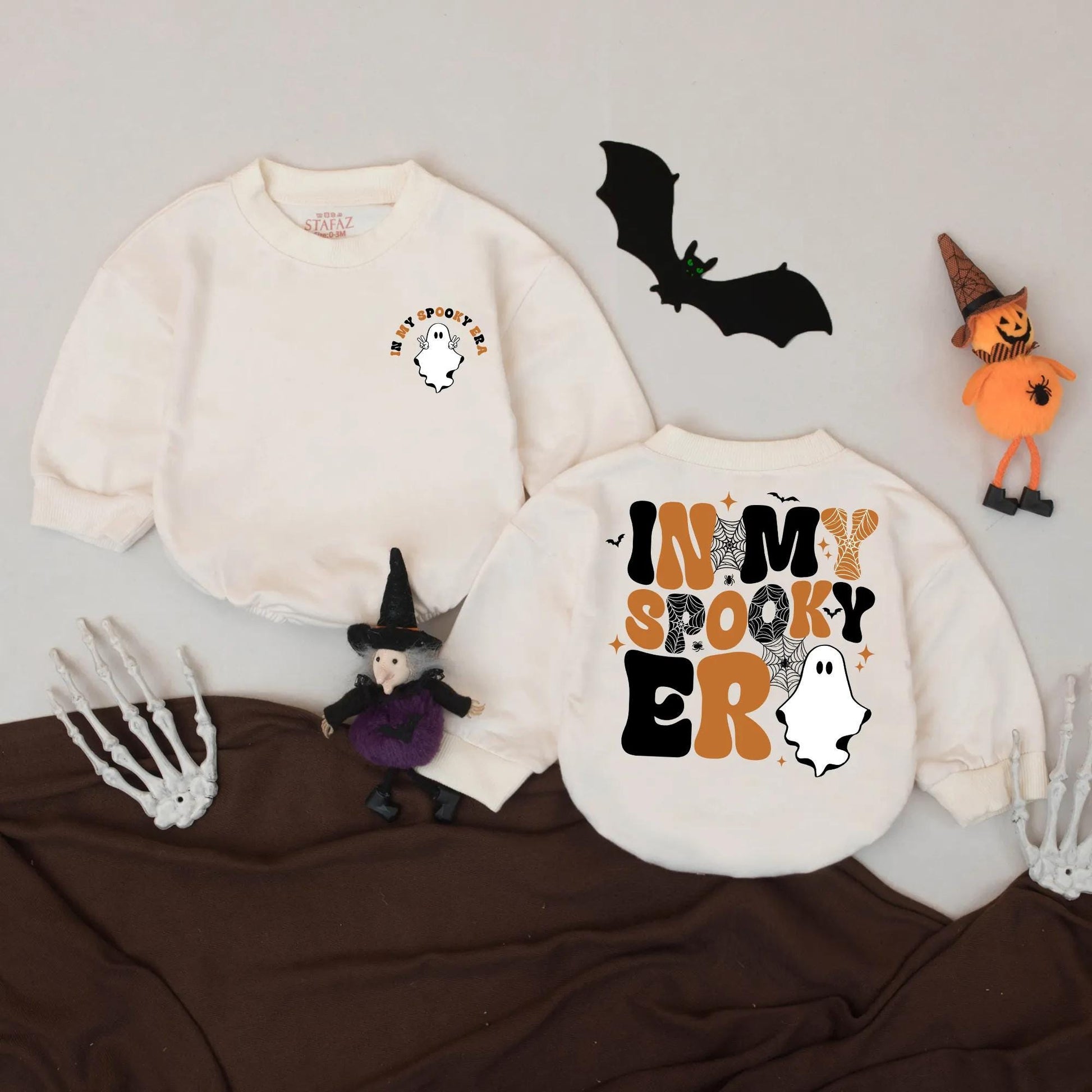 In My Spooky Era Baby Romper Retro Halloween Ghost Outfit Cute Fall Bodysuit Vintage Spooky Season Baby Shower Gift for Infants