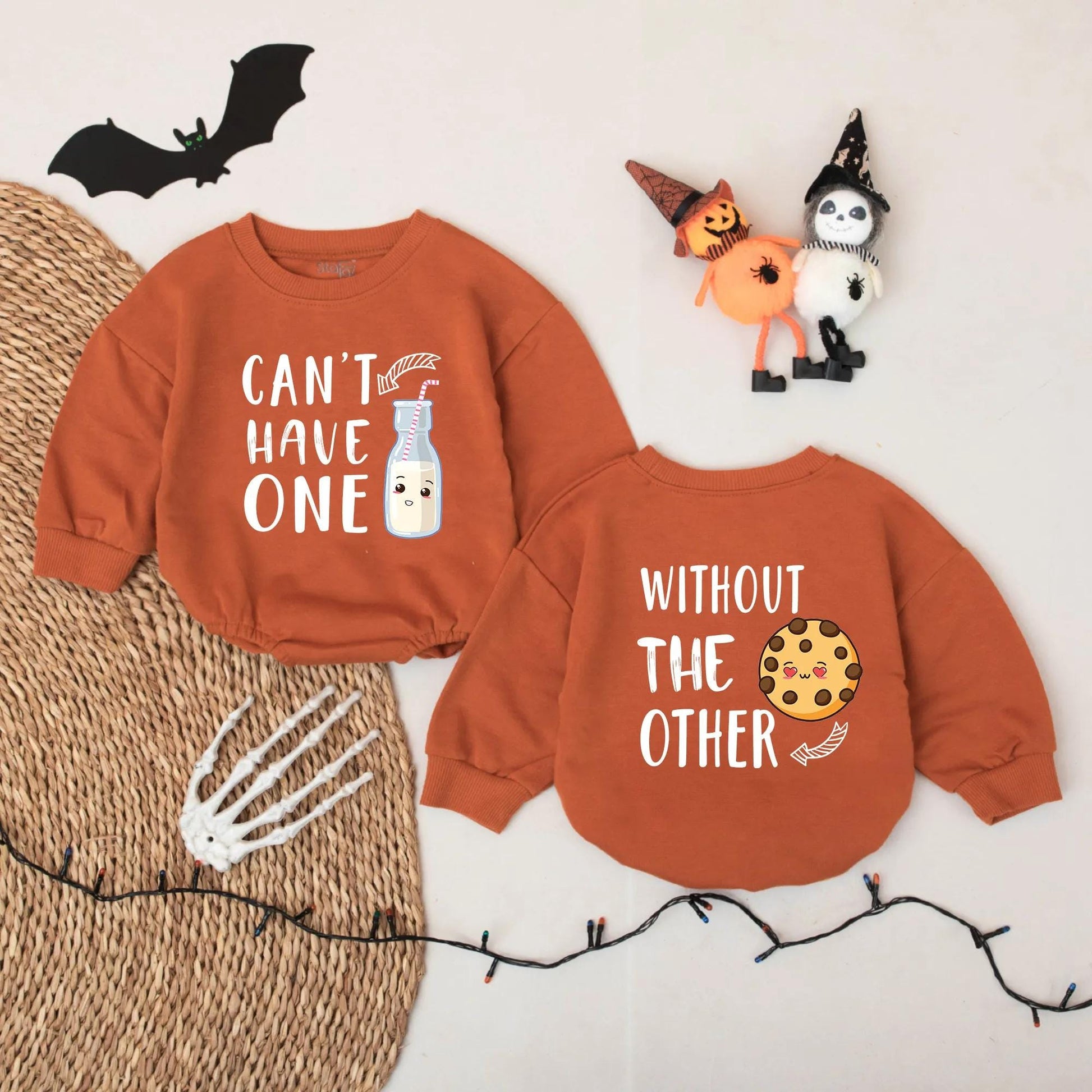 Can't Have One Without The Other Twin Rompers Cute Cookie Milk Matching Baby Outfits Funny Newborn Bodysuit Set Sibling Gift Unique Shower Present 139 Chars