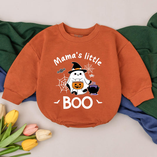 Mama's Little Boo Halloween Romper Baby Outfit, 1st Halloween Newborn Gift, Cute Ghost Witch Design, Fall Baby Clothes, Spooky Bodysuit