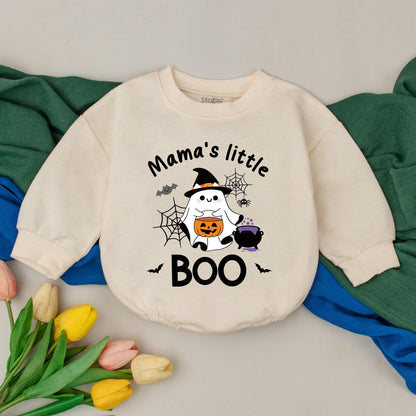 Mama's Little Boo Halloween Romper Baby Outfit, 1st Halloween Newborn Gift, Cute Ghost Witch Design, Fall Baby Clothes, Spooky Bodysuit