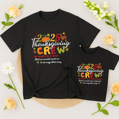 Thanksgiving Crew 2025 Shirt Fall Family Matching Tees Holiday Outfits