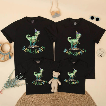 Custom One-Asaurus Birthday Bubble Romper Mama Dada Saurus Dinosaur Matching Family Shirt Dino Party Outfit 