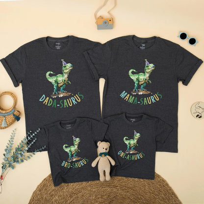 Custom One-Asaurus Birthday Bubble Romper Mama Dada Saurus Dinosaur Matching Family Shirt Dino Party Outfit 