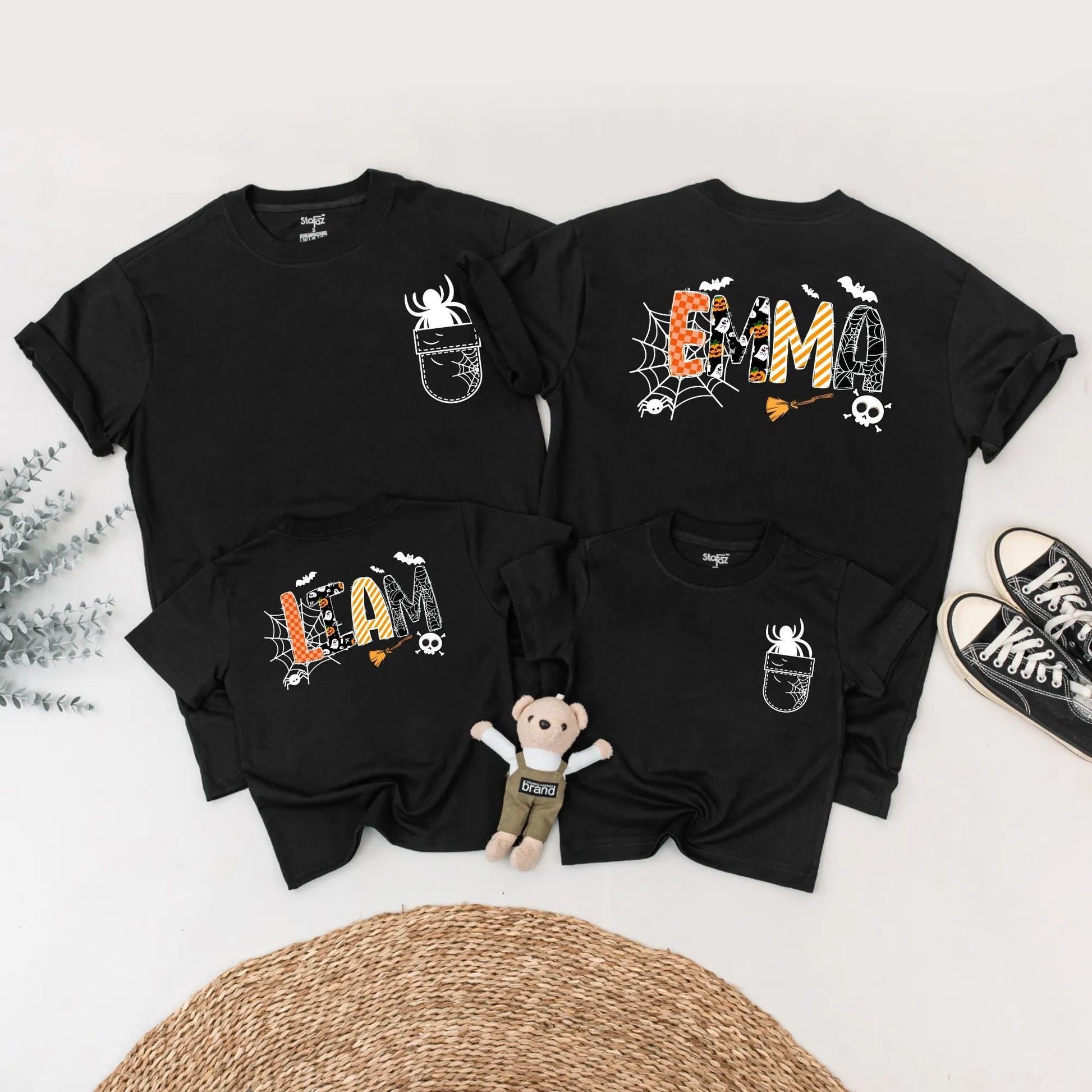 Matching Halloween Family Shirts, Cute Ghost & Spider Tee, Personalized Spooky Outfits for Kids & Adults, Best Halloween Gifts