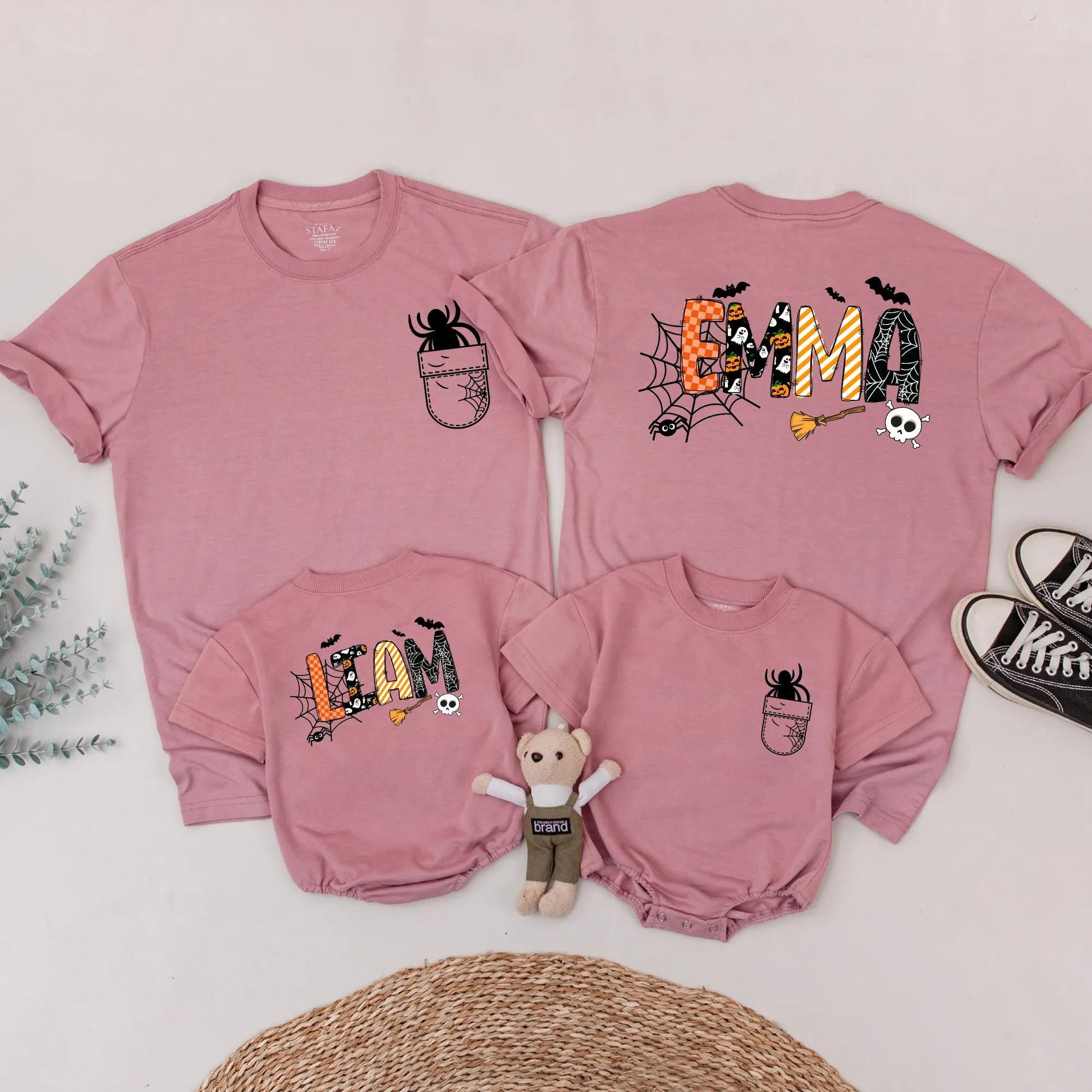 Matching Halloween Family Shirts, Cute Ghost & Spider Tee, Personalized Spooky Outfits for Kids & Adults, Best Halloween Gifts