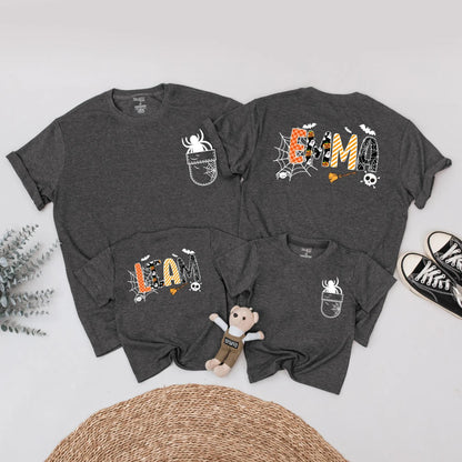 Matching Halloween Family Shirts, Cute Ghost & Spider Tee, Personalized Spooky Outfits for Kids & Adults, Best Halloween Gifts