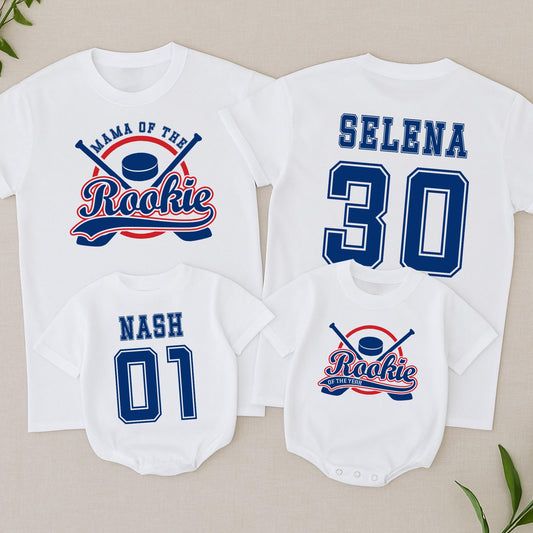 Silly Baby Boy Rookie of the Year 1st Birthday Shirt Funny Hockey Theme One Year Old Tee Vintage Sporty Aesthetic Outfit Blue Red