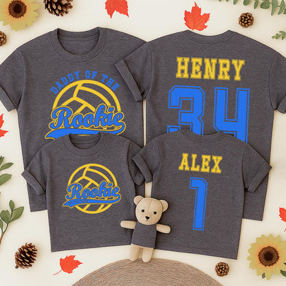 Daddy of the Rookie Volleyball Birthday Shirt, 1st Birthday Tee, Rookie of The Year, Baby Rookie Family Shirts, Personalized Volleyball Gift  