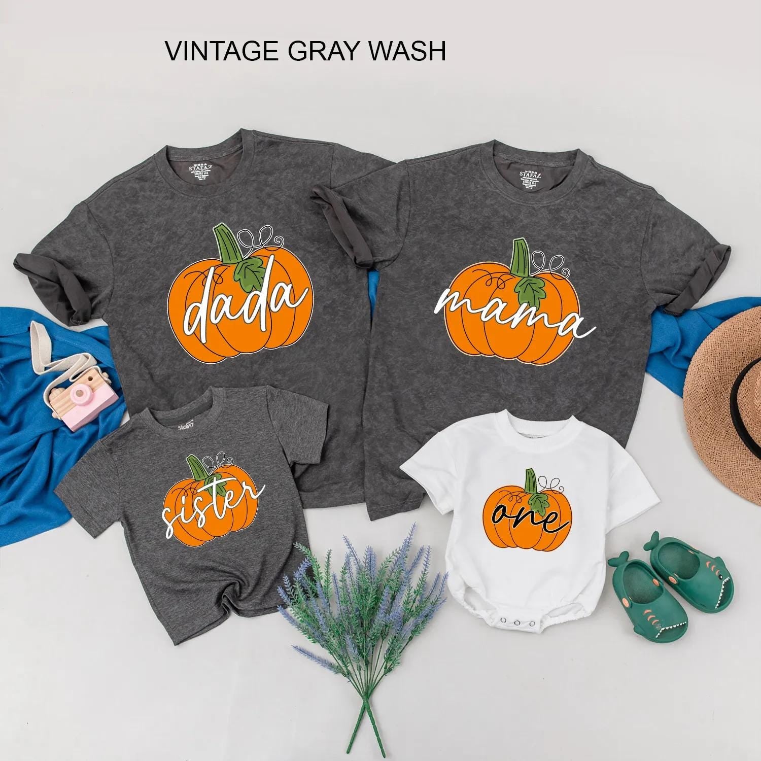 Little Pumpkin is One Fall Birthday Shirt Cute Orange Pumpkin Design for Baby's 1st Birthday Outfit Family Matching Gift