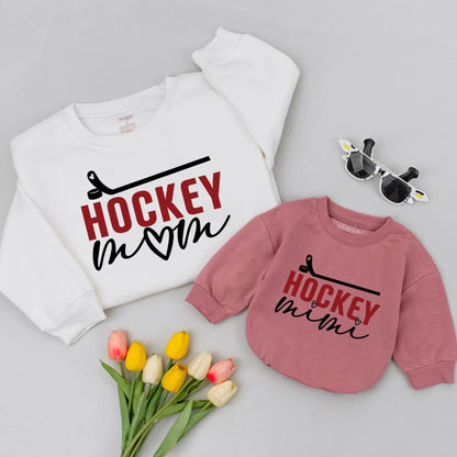 Personalized Hockey Mom Mimi Shirt Game Day Hockey Sweatshirt Mom and Mimi Hockey Matching Set Gift for Mimi
