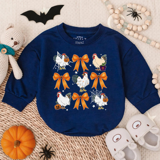 Spooky Chicken Halloween Baby Romper, Funny Farm Animal Infant Outfit, Toddler Fall Bodysuit, Cute Baby Chick Costume, Holiday Baby Gift