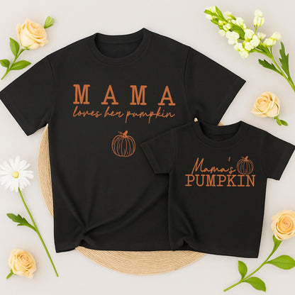 Matching Mama & Mamas Pumpkin Shirts - Mommy and Me Fall Outfits, Toddler & Baby Thanksgiving Gifts, Family Matching Cotton Clothes