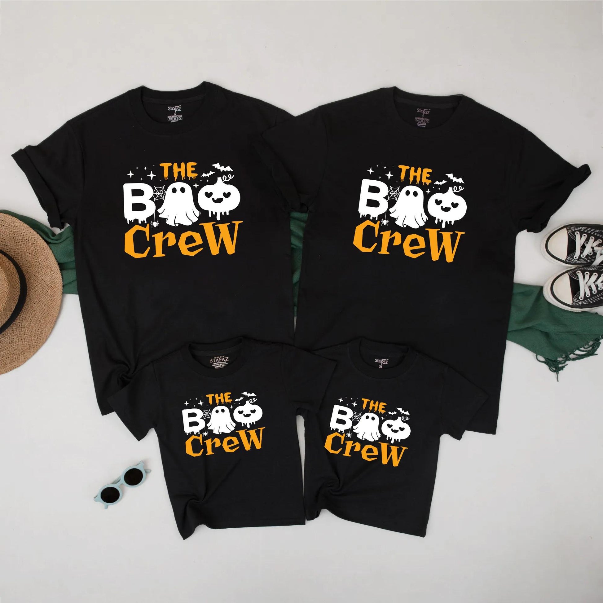 The Boo Crew Halloween Family Matching Shirts Cute Ghost Pumpkin Spooky Outfit Custom Fall Tees for Kids and Parents