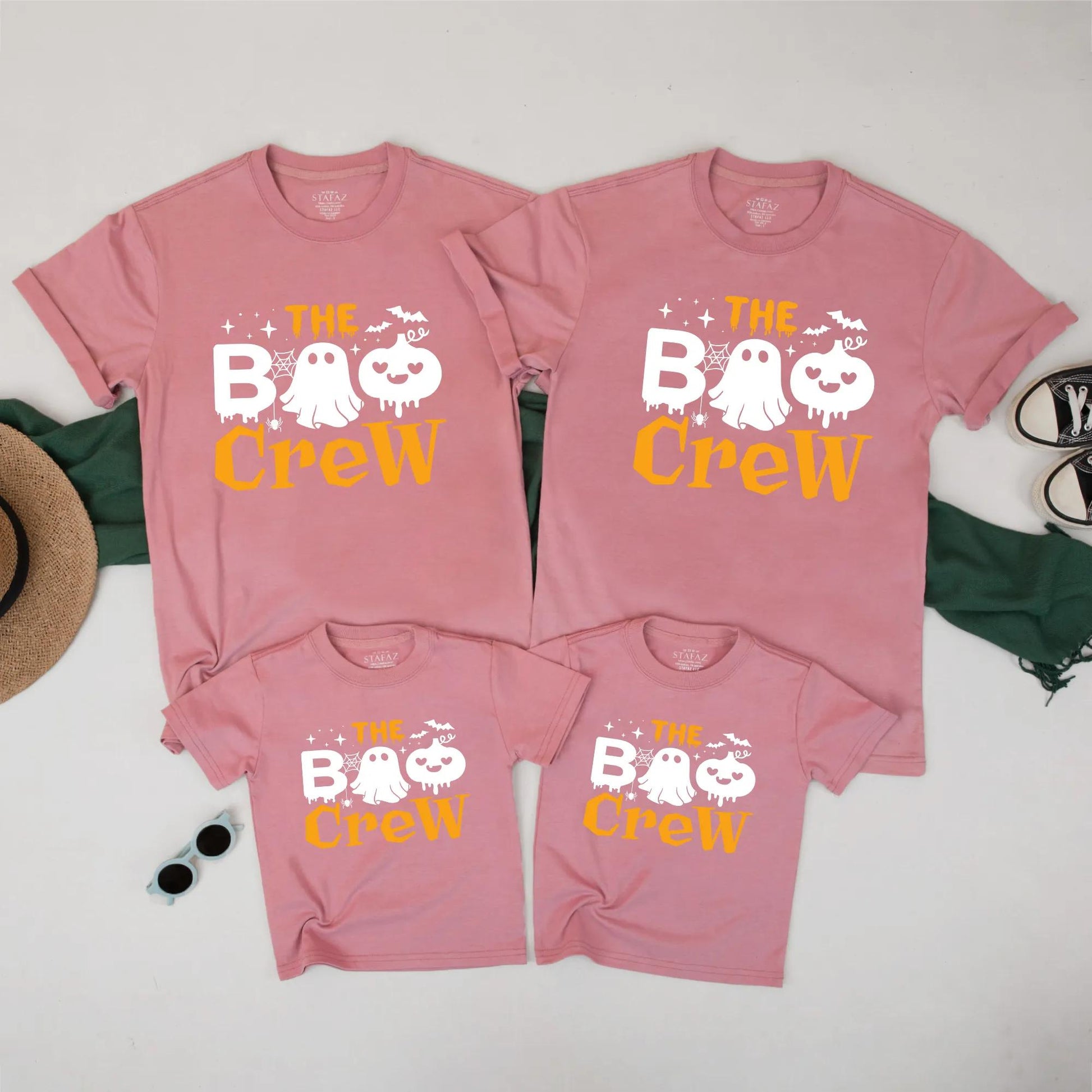The Boo Crew Halloween Family Matching Shirts Cute Ghost Pumpkin Spooky Outfit Custom Fall Tees for Kids and Parents