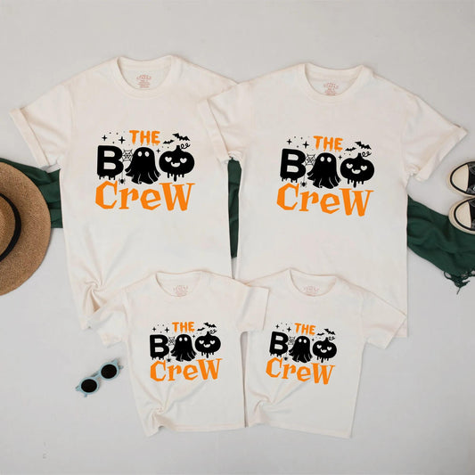 The Boo Crew Halloween Family Matching Shirts Cute Ghost Pumpkin Spooky Outfit Custom Fall Tees for Kids and Parents