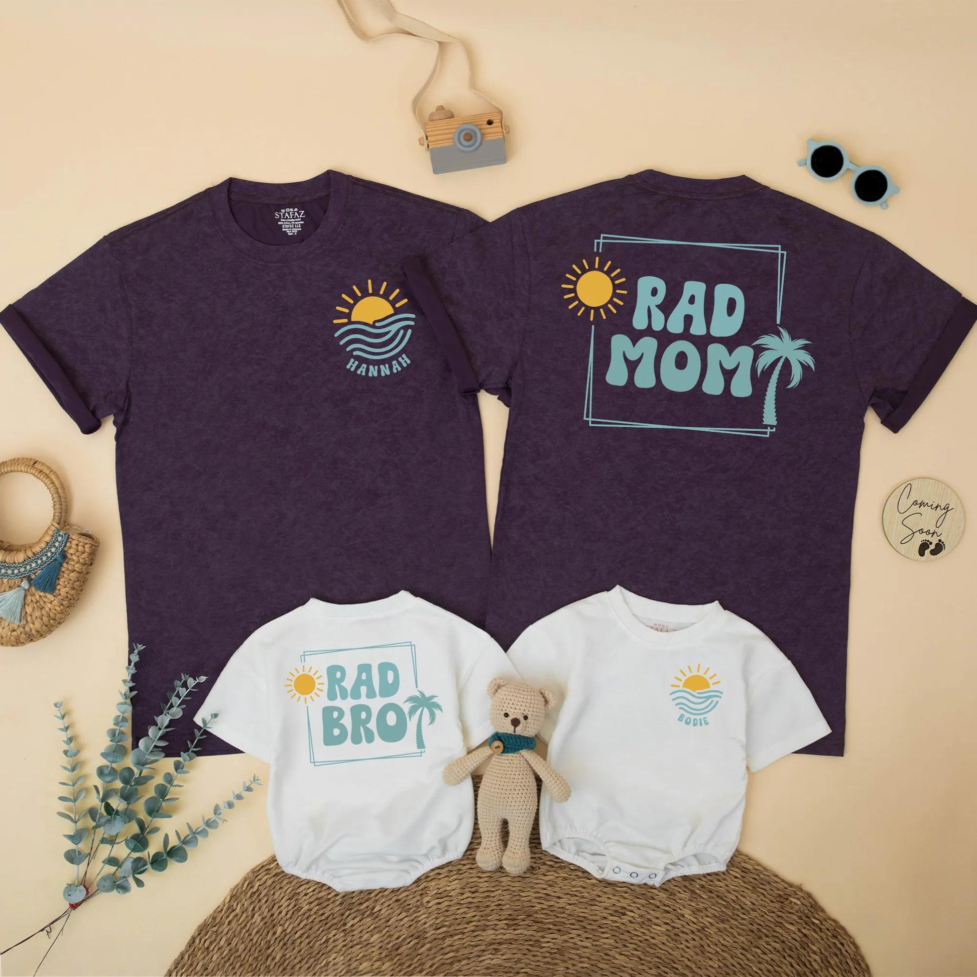Matching The Big One Birthday Shirt, Beach Surf 1st Birthday Outfit for Baby Boy, Summer Party, Sun & Waves Design, Rad Dad