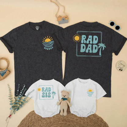 Matching The Big One Birthday Shirt, Beach Surf 1st Birthday Outfit for Baby Boy, Summer Party, Sun & Waves Design, Rad Dad