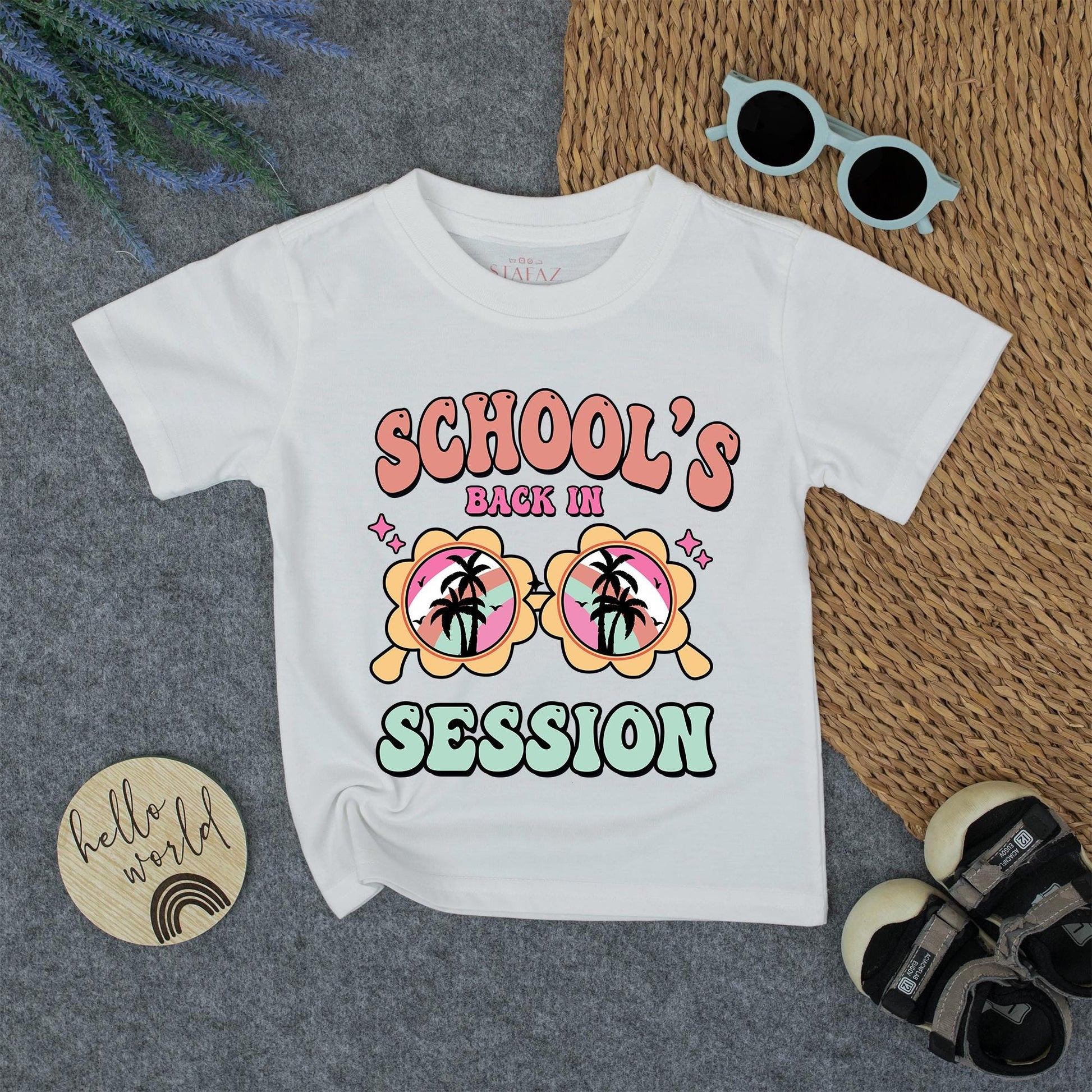 Groovy Back to School Shirt, Retro Sunglasses Tee for Kids, School's Back In Session Toddler Tee, First Day Outfit, Fun Beach Vibes, Colorful Design